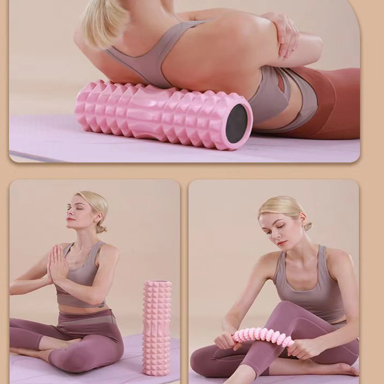 Yoga Foam Roller with Extra Firm Support