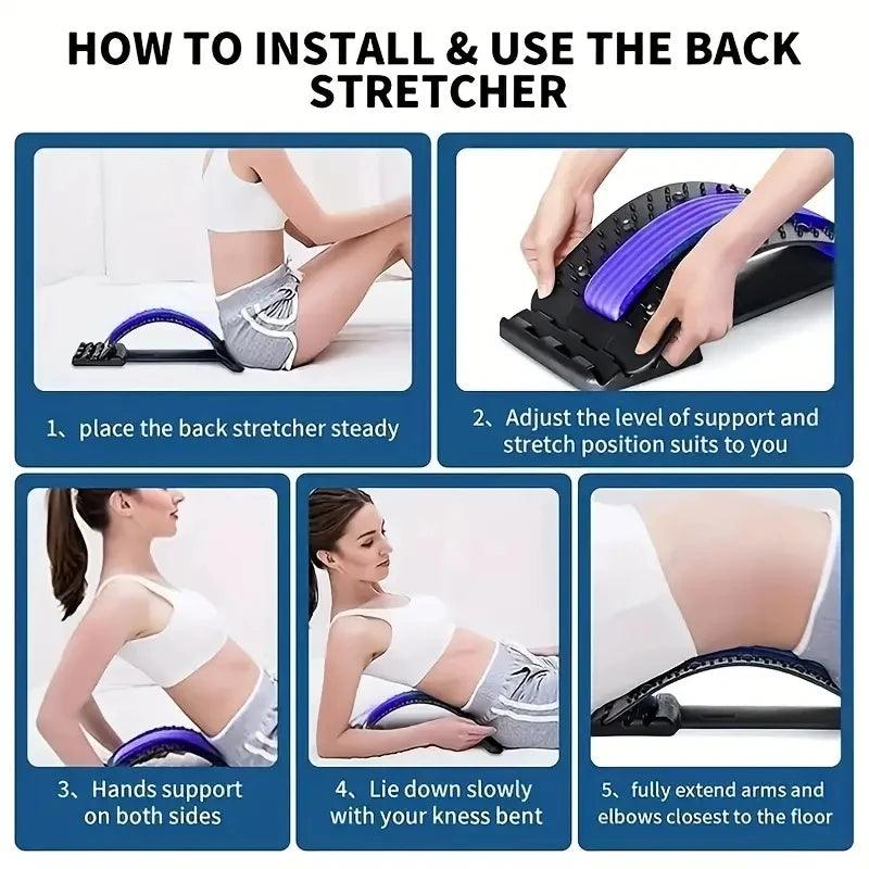Waist Massager Lumbar Spine Reliever Spine Back Stretch and Corrector - Legacy Fitness
