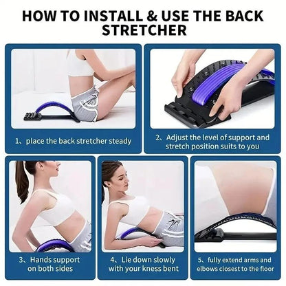 Waist Massager Lumbar Spine Reliever Spine Back Stretch and Corrector - Legacy Fitness