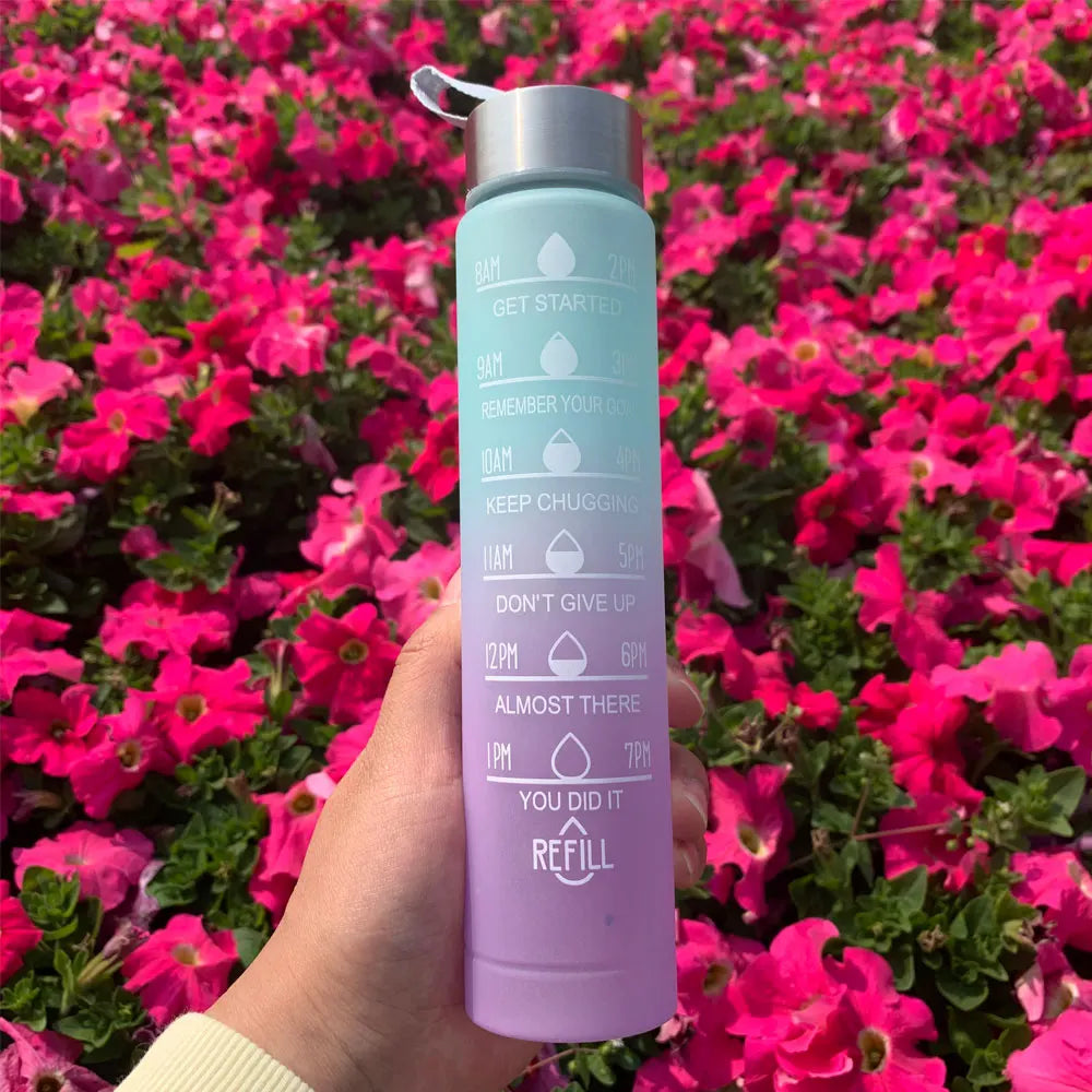 Motivational Water Bottle With Time Markers - Legacy Fitness