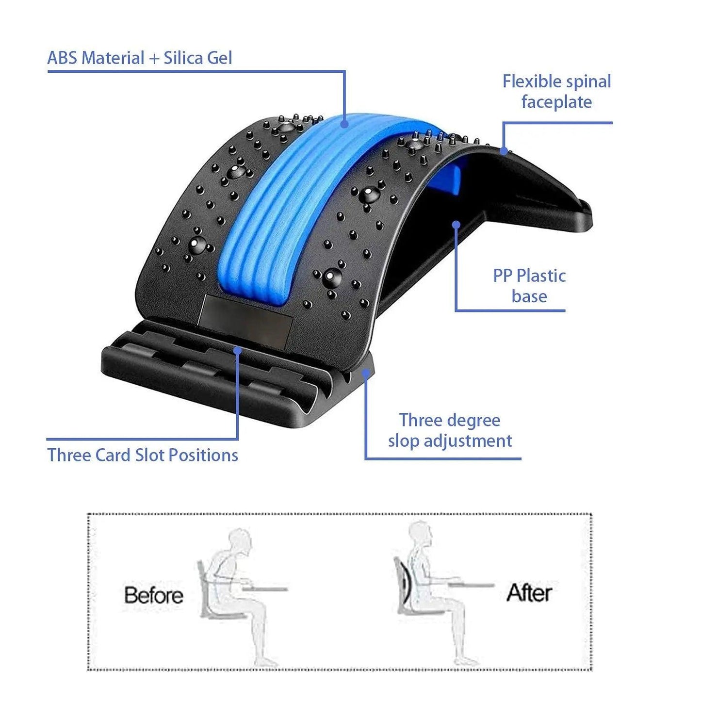 Waist Massager Lumbar Spine Reliever Spine Back Stretch and Corrector - Legacy Fitness