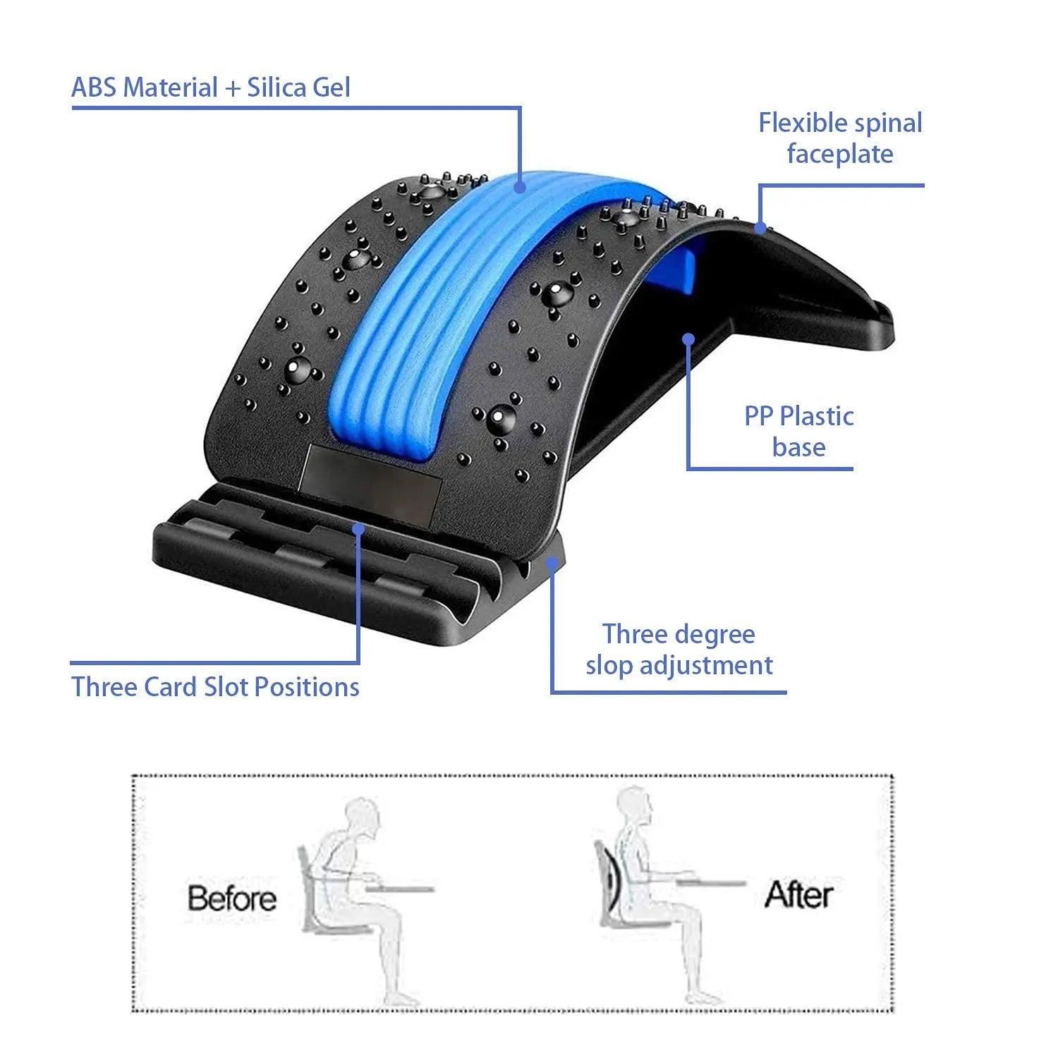 Waist Massager Lumbar Spine Reliever Spine Back Stretch and Corrector - Legacy Fitness