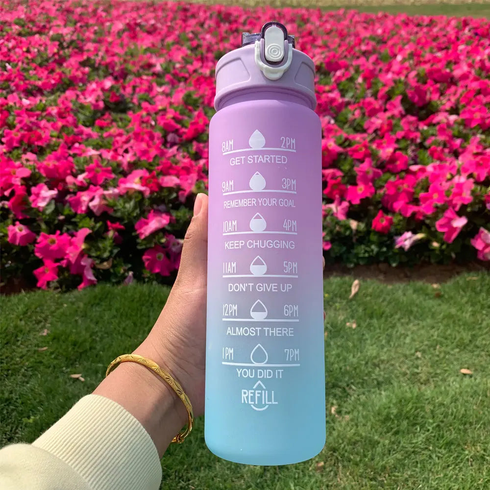 Motivational Water Bottle With Time Markers - Legacy Fitness