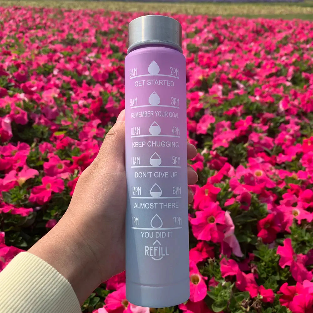 Motivational Water Bottle With Time Markers - Legacy Fitness