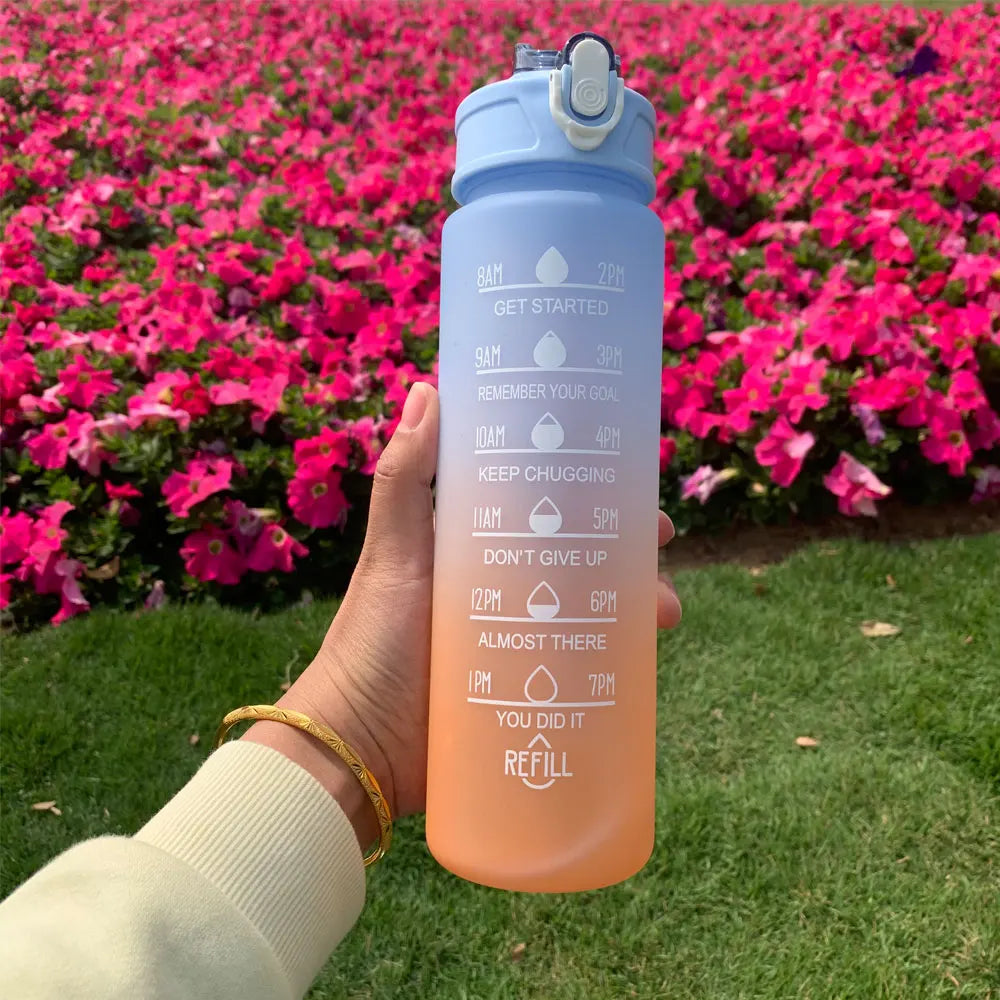 Motivational Water Bottle With Time Markers - Legacy Fitness