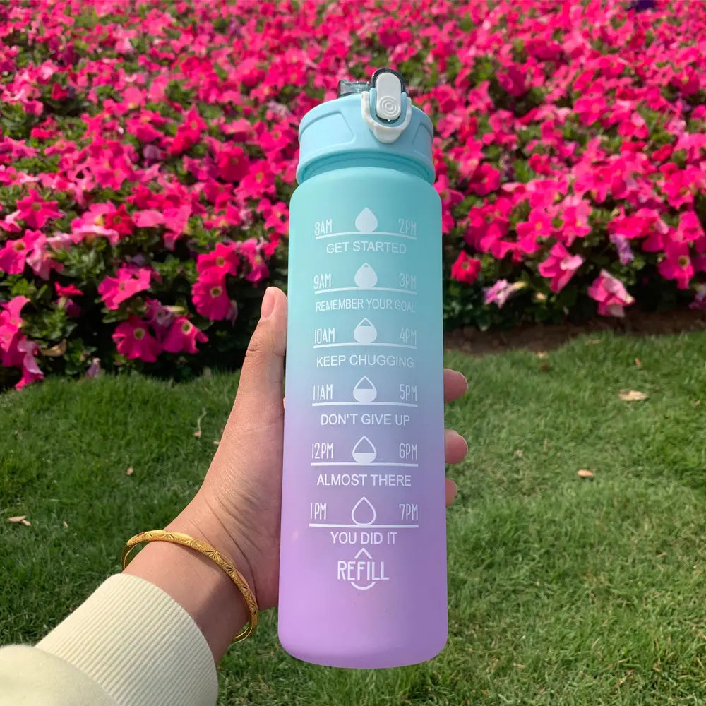 Motivational Water Bottle With Time Markers - Legacy Fitness